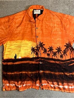 Hawaii size 2XL Thums up Hawaiian shirt sunset beach surfer soft comfy shirt